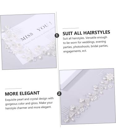 FRCOLOR Hair Comb Hair Pearls Rhinestone Barrettes for Women Rhinestone Hair Clip Crystal Flower Comb Bridal Hair Barrette Hair Accessory for Women Bride Women's Accessories Alloy Wedding - Buy Online on GoSupps.com