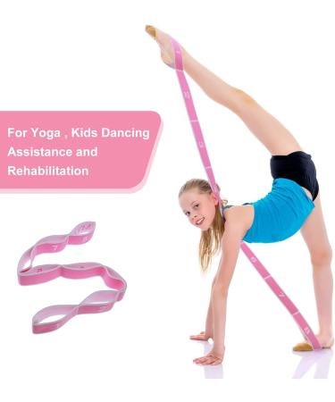 Buy Yoga Stretch Belt with 8 Loops - Violet Resistance Band for Pilates Gymnastics & Flexibility | 86cm Length (167cm Total) | 4cm Wide - Buy Online on GoSupps.com