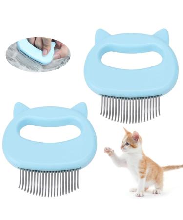 Cat brush 2 pieces of catenkamme Langhaar cat brush brush dog short hair massage comb for pets cats massage curb pet brush for removal of loose hair fur care cleaning (blue) 2 pieces blue