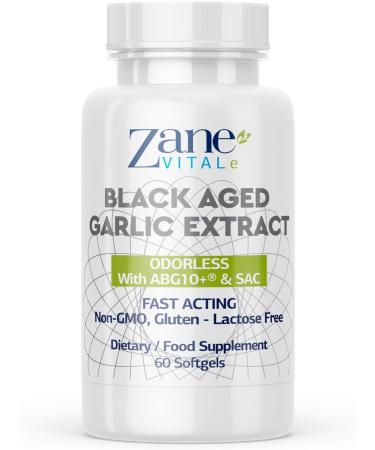 Aged Black Garlic Capsules - Immune System & Heart Health Support - 60 Capsules Non-GMO Gluten-Free - Zane - Buy Online on GoSupps.com