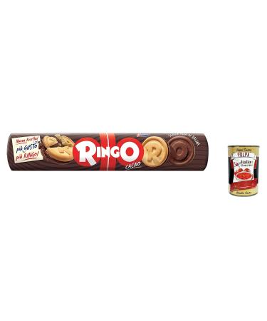 Pavesi Ringo Lot of 24 biscuits with cocoa 165 g Italian biscuits snack cocoa + Italian gourmet pulp 400 g