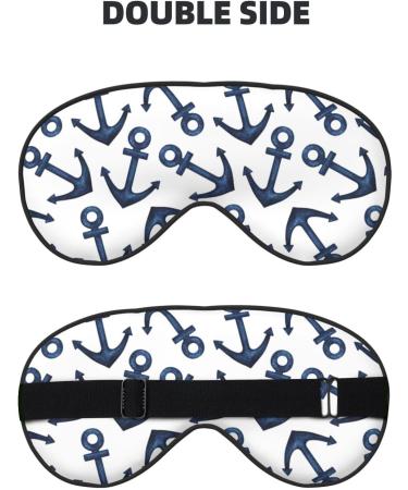Navy Blue Anchor Sleep Mask Adjustable Double-Sided Eye Cover for Soft Sleep Perfect Shading & Eye Edema Reduction | International Shipping Available - Buy Online on GoSupps.com