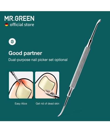 MR.GREEN Splash Resistant Nail Scissors Stainless Steel Toenail Clippers for Thick or Ingrown Nail Manicure Set (Orange Handle + Cuticle Remover) - Buy Online on GoSupps.com