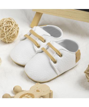 Infant Baby Boys Girls Oxford Shoes | Anti-Slip Trainer First Walking Sneakers 12-18 Months - White - Buy Online on GoSupps.com