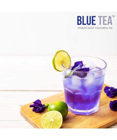 Blue Tea - Butterfly Pea Flower Pyramid Tea Bags | Natural Food Coloring for Iced Tea, Cocktails & Mocktails | Clitoria Flower Herbal Tea in PET Jar - Buy Online on GoSupps.com