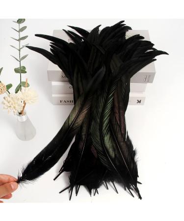 THARAHT 50PCS Rooster Coque Tail Feathers Bulk - Natural 12-14 Inch - Crafting Wedding Fly Tying Feather Party DIY Decoration - Black - Buy Online on GoSupps.com