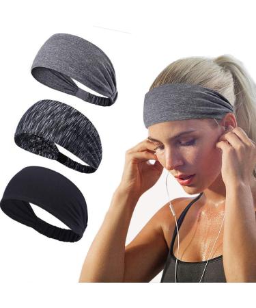 Joyfree Workout Headbands for Women Men Sweatband Yoga Sweat Bands Elastic Wide Headbands for Sports Fitness Exercise Tennis Running Gym Dance Athletic style 1