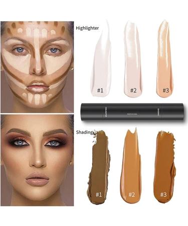 PICKX Highlighter Stick Contouring Stick Concealer Contour Dual 2-in-1 Makeup Concealer Contour Cream Set Lasting Contouring Makeup Set (3PC) - Buy Online on GoSupps.com