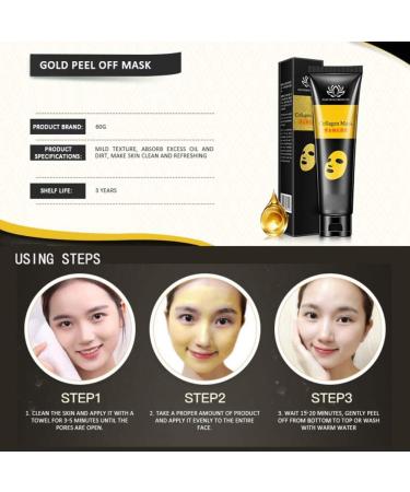 24K Gold Collagen Peel Off Mask - Anti-Wrinkle Blackhead Remover & Moisturizing Facial Treatment | 60g - Buy Online on GoSupps.com