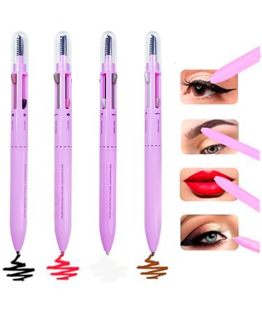 4 in 1 Makeup Pen Double-Ended Cosmetics 6.93 Inches Body with Ink Slim Casing with Grip Portable Lip Liner for Women Professional Beauty Stick for Ladies Multi Use Cosmetic Applicators 01 - Buy Online on GoSupps.com