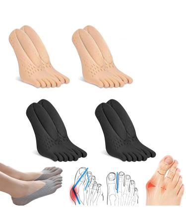 Projoint Antibunions Health Sock Anti Bunions Health Socks Bunion Relief Socks Strongjoints Bunion Relief Socks Bunion Corrector for Women and Men Five Finger Split Toe Socks (4 Pair)