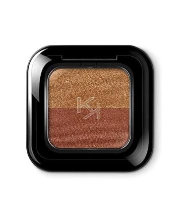 KIKO Milano Bright Duo Eyeshadow 14 | Duo eyeshadow with generous and intense colour payoff 14 Orange Gold / Copper