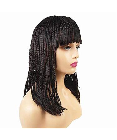 Buy 18 Inch Afro Style Braid Capless Wig - Burgundy Dark Brown Auburn Hair for Women | African American Braided Wig - Buy Online on GoSupps.com