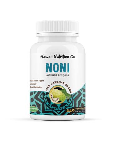 Hawaii Nutrition Company Immune Support Noni Capsules, Superfood Supplement to Boost Immunity, Manage Muscle & Joint Pain, Improve Digestion, 240 Capsules 240 Count (Pack of 1)