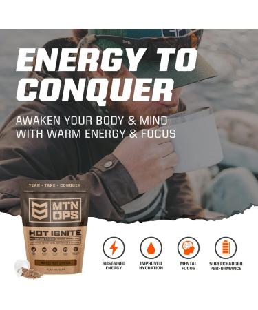 MTN OPS Hot Ignite Supercharged Energy Drink Mix - Mountain Mocha Flavor | Focus Enhancer | Trail Packs - Buy Online on GoSupps.com
