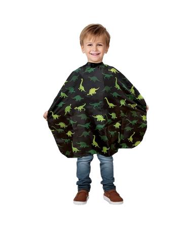Kids Barber Cape For Boys Hair Cutting at Home Salon or Barber Shop Kids Hair Cutting Cape for Boys and Toddlers Adjustable Neck with Plastic Snaps Dinosaur