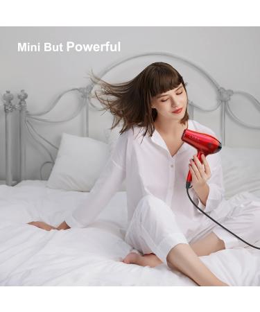 LURA Travel Hair Dryer with Diffuser and Concentrator - Compact 1200W Blowdryer in Cola Red with Travel Bag - Dual Voltage Portable Hairdryer for Men and Kids - Buy Online on GoSupps.com