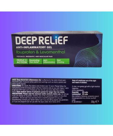 Deep Relief Gel Anti Inflammatory Gel Effective for Pain Relief Rheumatic Pain Back Pain Relief Muscle Pain Relief 30g (Pack of 2) - Buy Online on GoSupps.com