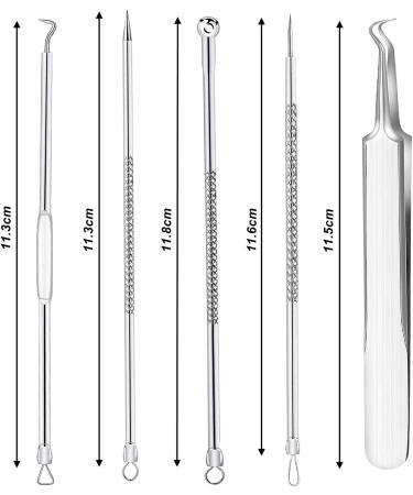 Smukdoo Blackhead Remover Tool Set - 5 Piece Curved Tweezer & Pimple Popper Kit - Buy Online on GoSupps.com