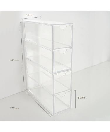 A Versatile Transparent Cosmetic Display Box with Four compartments for Lip Gloss Eye Shadow Nail Polish and Jewellery Four-compartmentdailydisposablecontactsstoragebox - Buy Online on GoSupps.com
