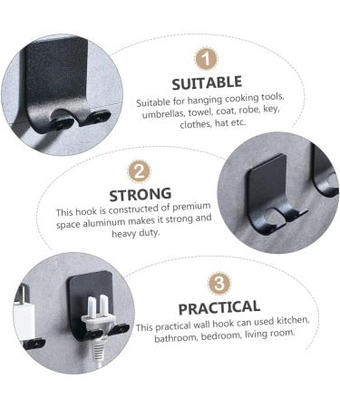Alipis 12 STK Adhesive Razor Hangers - Black Aluminum Bathroom Razor Hook Storage - 3 Pack (4.5x4cm) - Durable Sticking Hooks for Child Safety - Buy Online on GoSupps.com