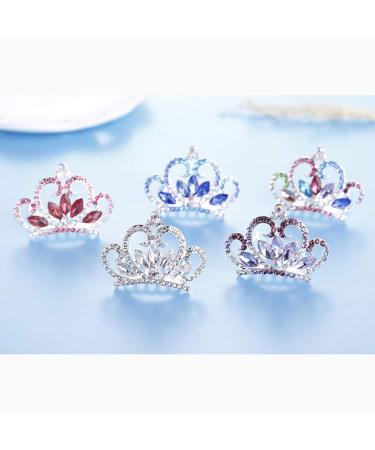 Yean Princess Crown Comb - Mini Crystal Rhinestone Silver Tiara Flower Hair Comb for Birthday Party and Girls - Buy Online on GoSupps.com