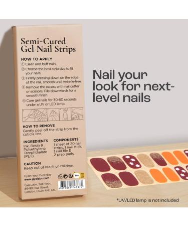 Gya Labs Nail Stickers - Autumn Seasonal Collection for Long Lasting Nail Art (20 Pcs) - Buy Online on GoSupps.com