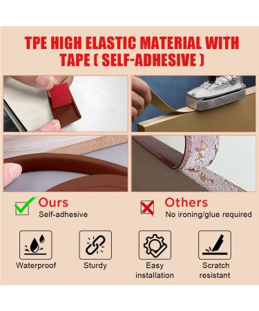 Flintronic 3m*16mm U-Shape Flexible Furniture Edge Banding | Baby Safety Edge Protector | Self Adhesive TPE Wood Edging Tape | DIY Furniture Edge Trim - Brown - Buy Online on GoSupps.com