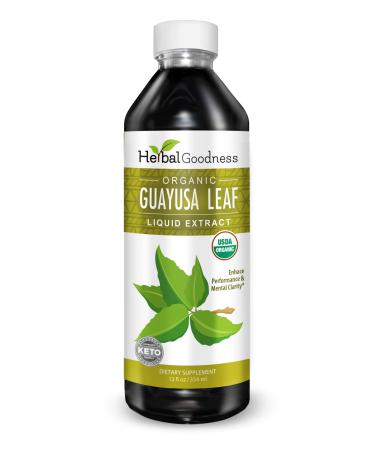 USDA Organic guayusa Loose Leaf Extract 12oz - Caffeine Extract Liquid guayusa Drink - for Increased Energy Mood Concentration Immunity and Digestion - Natural Caffeine Energy Drink - Made in USA 12 Fl Oz (Pack of 1)
