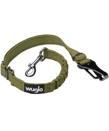 30-95cm Wuglo dog belt for the car - dogs clasp strap for child safety seat - hook bar & security belt snap - adjustable universal dog snapshot (Khaki)