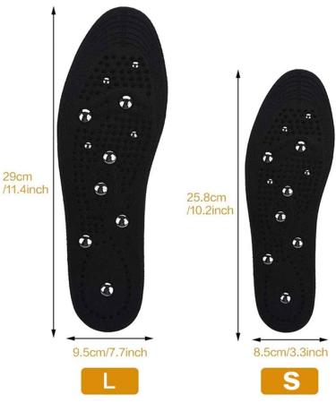 EUK Magnetic Orthopedic Insoles for Pain Relief | Breathable Acupressure Insoles | Deodorant & Heel Pain Prevention - Black (1 Pair) - Buy Online on GoSupps.com