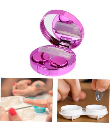Lurrose Violet Contact Lens Container Kit - Travel Case & Organizer for Eyewear Accessories | Eye Care Box 7.5x3cm Purple - Buy Online on GoSupps.com
