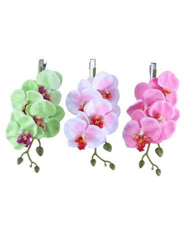 FRCOLOR hair accessory for girls summer accessories bride hair clip hair fascinators Bohemian hair pin hibiscus flower barrette flower hairpin Orchid hair decoration Orchid hair clip bulk