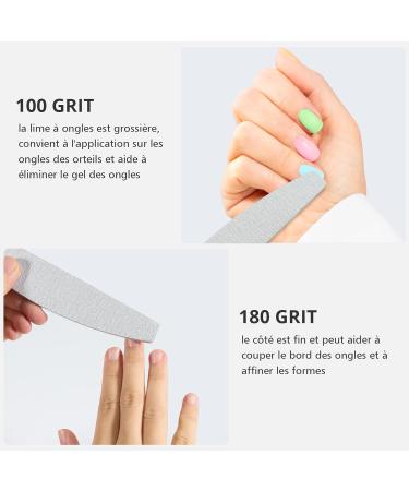 A Set of 10 Nail Files Professional Nail Files Double-Sided Nail Files 100/180 can be reused Multiple Times Used for Beauty Nail. - Buy Online on GoSupps.com