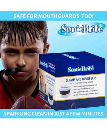 SonicBrite Denture/Retainer Cleaning Unit Clean Removable Dental Device with a Powerful Ultra l Sonic Bath Unit Plus 3 Packets of our Sonicbrite Mint Flavored Cleaning Powder - Buy Online on GoSupps.com
