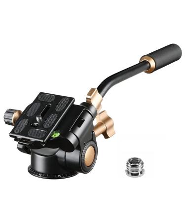 Soonpho Q-08S Heavy Duty Video Camera Tripod Fluid Drag Pan Head with Extended Handle for DSLR Camera,Camcorders,1/4 & 3/8 inch Screw Sliding Plate 360 Degree Rotating Tripod Head - Buy Online on GoSupps.com
