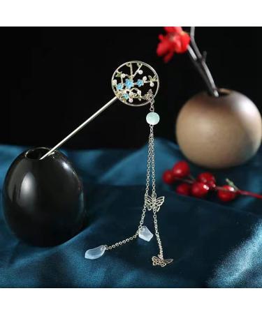 Vintage Flower Hair Stick Chinese Women's Hair Stick Long Tassel Plum Blossom Butterfly Hair Sticks Headpiece Fashion Hair Styling Accessories Crystal Rhinestone Hair Pin Elegant Chinese Hair Stick - Buy Online on GoSupps.com