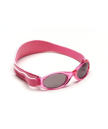 Banz Bubzee Baby Sunglasses 0-24 Months Petal Pink 100% UV Eye Protection Sun Glare Reduction Unisex Shatterproof Lenses Size Adjustable Flexible Secure Fit