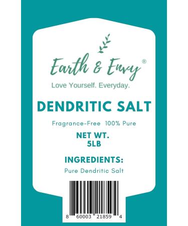 Earth & Envy DENDRITIC Salt 5lb - Premium Fine Grain for Salt Scrub, Exfoliants, Milk Bath & More - Buy Online on GoSupps.com