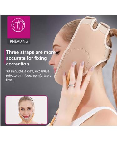Bravolune Face Lifting Chin Strap - Lose Weight & Firm Skin - Beige Doppelkinringe Belt - Buy Online on GoSupps.com