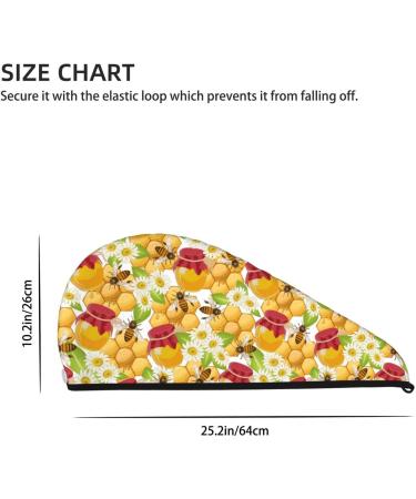 Hair Towel Wrap - Quick-Dry Button Turban for Effortless Styling | Bees Honeycomb Design - Buy Online on GoSupps.com