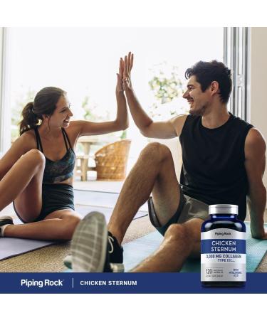 Piping Rock Chicken Sternum Type II Collagen Supplement | 3000mg | 120 Capsules | with Hyaluronic Acid | Non-GMO Gluten Free - Buy Online on GoSupps.com