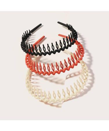 WOVOWOVO Plastic Hair Bands with Teeth 10 Pack - Non Slip Thin Headbands for Women, Girls, and Teens - Hair Comb Head Bands for Hair Accessories - Buy Online on GoSupps.com