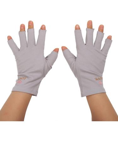 Manicure Gloves Protection Stretchy Breathable Fingerless Fiber Cotton Nail Lamp Gloves For Home Salon Anti U V Gloves For Gel Nail Lamp Fingerless U V Gloves Prevent Hands(Gray (for Alcantara 4978)) - Buy Online on GoSupps.com