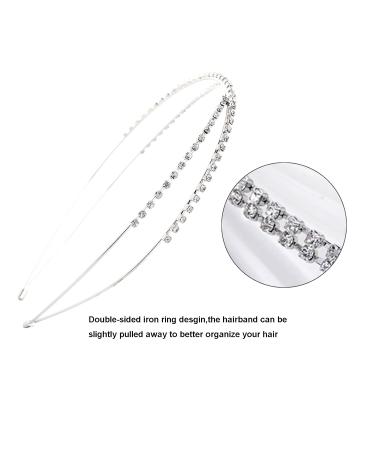 Glitzer Rhinestone Hair Bands for Brides | Vintage Silver Headbands for Parties & Weddings - Set of 2 - Buy Online on GoSupps.com