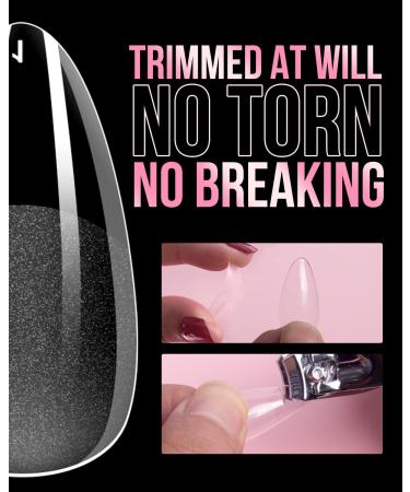 CHUCHU Almond Nail Tips - 552Pcs Medium Almond Soak Off False Nail Tips for Nail Extension and Art | Pre-buff Clear with Box - Home DIY Nail Salon - Buy Online on GoSupps.com