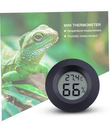 POPETPOP 5pc Mini Digital Reptichip Celsius Meter Round Humidity Temperature Gauge Hygrometer Indoor Humidity Reptile Pet Temperature Meter Celsuis Glass Moisturizer Electronic Black 4.5X1.5CM - Buy Online on GoSupps.com