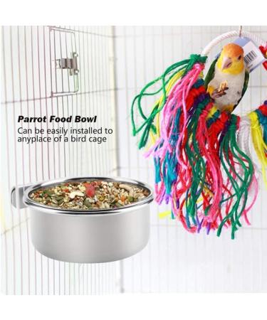 Buy Piqiuqiu 2-Piece Stainless Steel Bird Bowls | Perfect Feeding Cup for Parrots & Birds | 10 cm Hanging Cage Food Bowl - Buy Online on GoSupps.com
