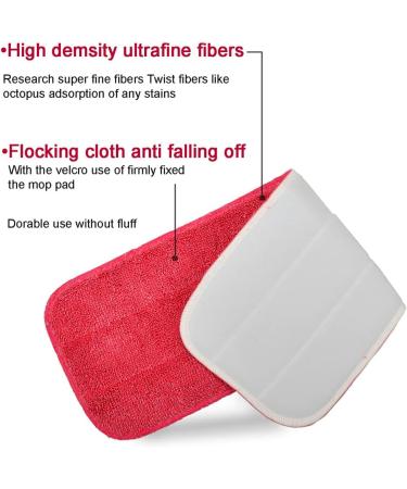 6 Pack Red Microfiber Replacement Mop Pads 18x6 - Reusable Wet & Dry Cleaning Refills for Home & Commercial Use - Buy Online on GoSupps.com