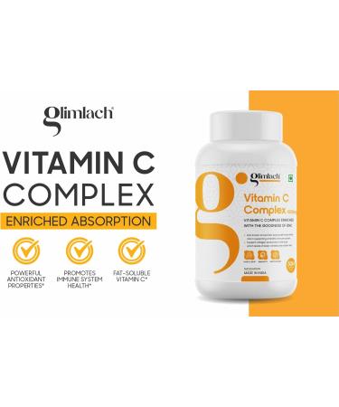 GLIMLACH Vitamin C Complex 1000mg - Non-GMO Gluten-Free Pure & Natural Dietary Supplement - Supports Immune System (Pack of 5 50 Tablet Each Jar) - Buy Online on GoSupps.com